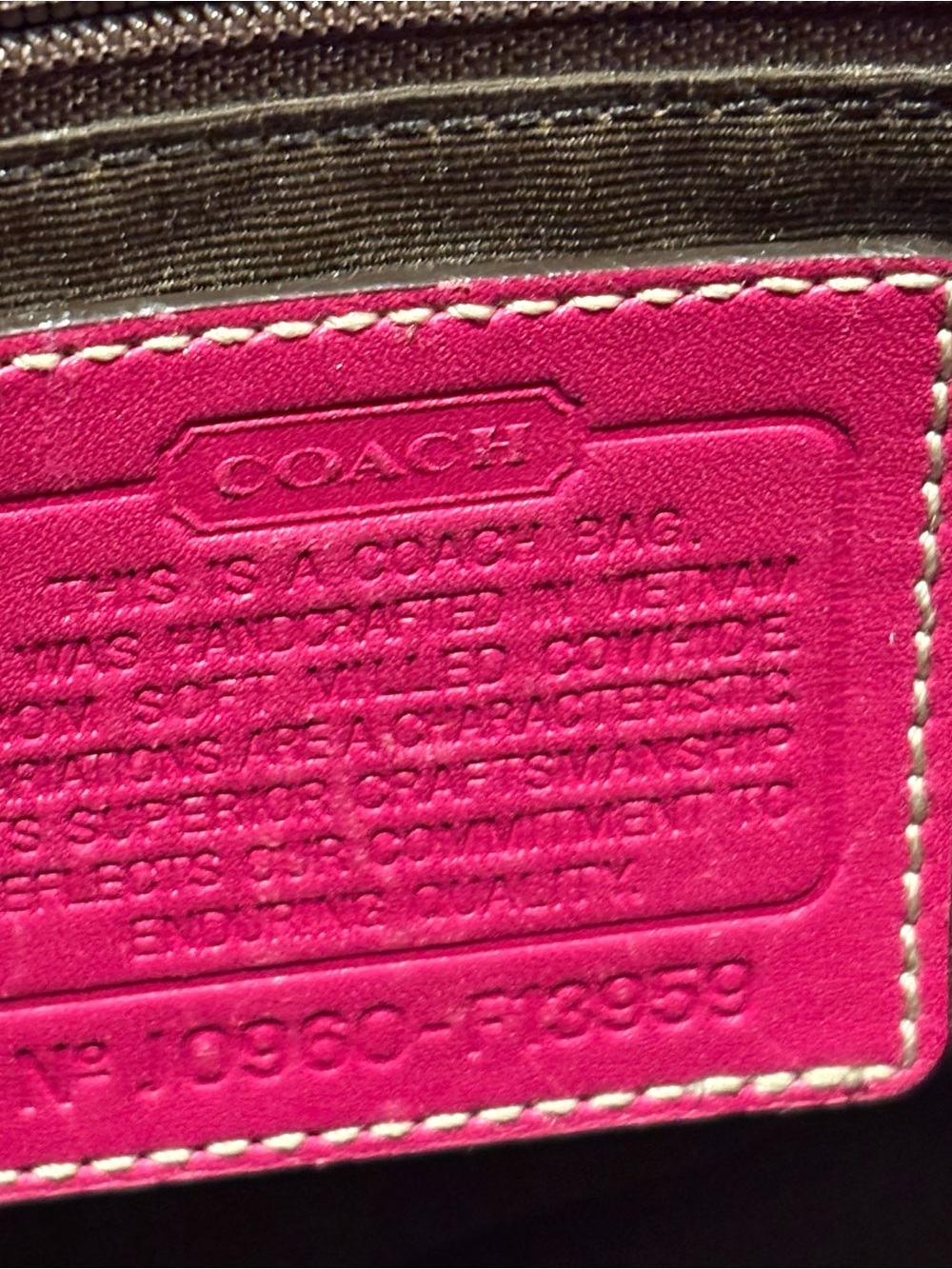 COACH Hamilton Hampton F13959 Pink Pebbled Leather Shoulder Bag Turn Lock - Picture 8 of 9